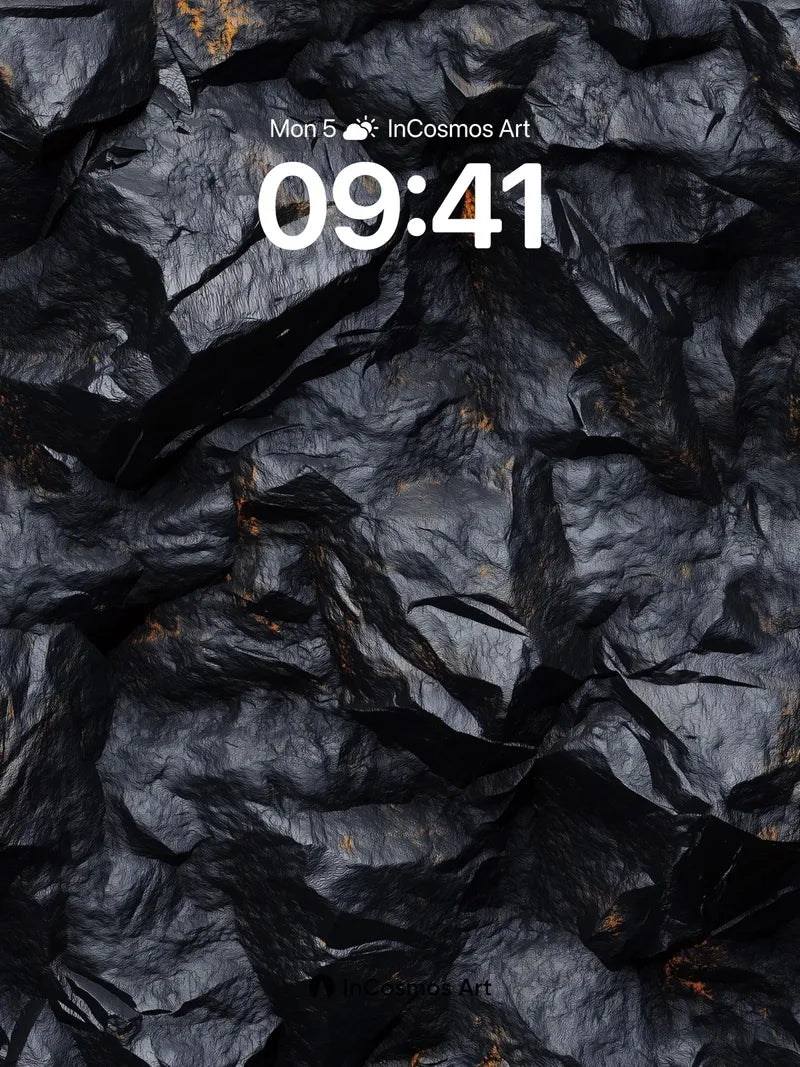 Obsidian Ember Wallpaper with Volcanic Veins