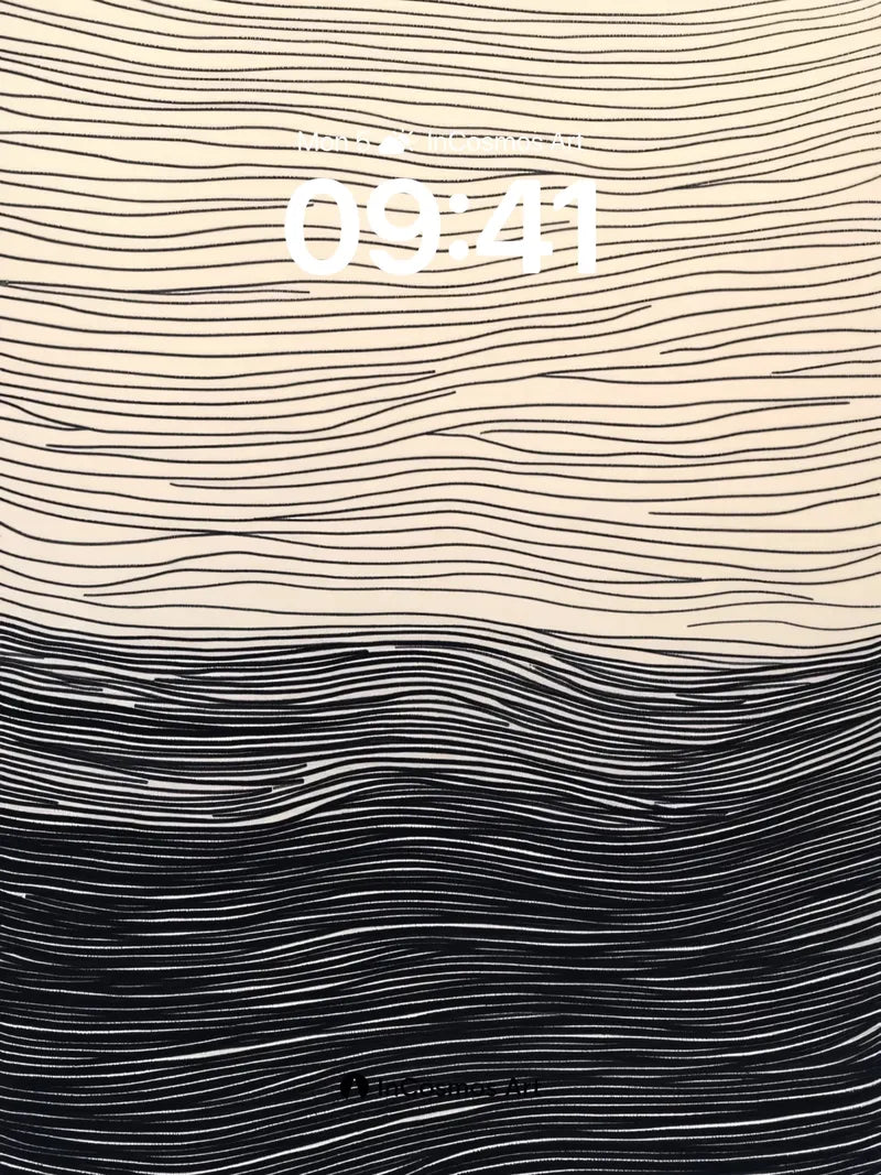 Serenity Wave Wallpaper with Inked Depth