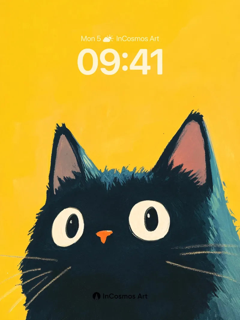 Curious Midnight Wallpaper with Anime Whiskers wallpaper for iPhone, iPad & Mac