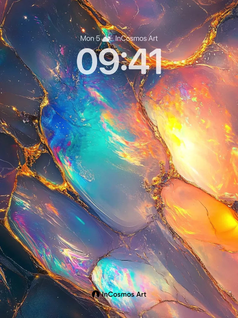 Luminous Abyss Wallpaper with Iridescent Veins wallpaper for iPhone, iPad & Mac