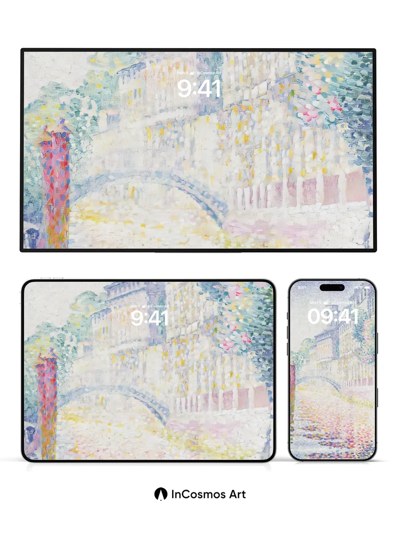 Sunlit Stone Wallpaper with Pointillist Light