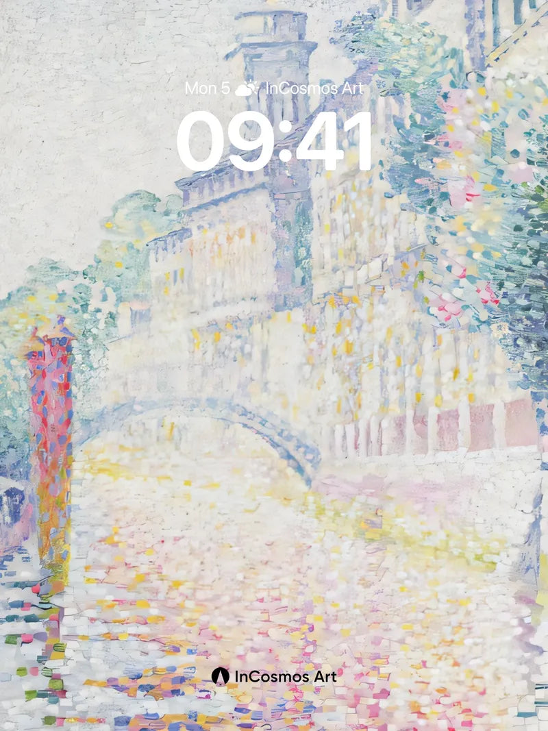 Sunlit Stone Wallpaper with Pointillist Light