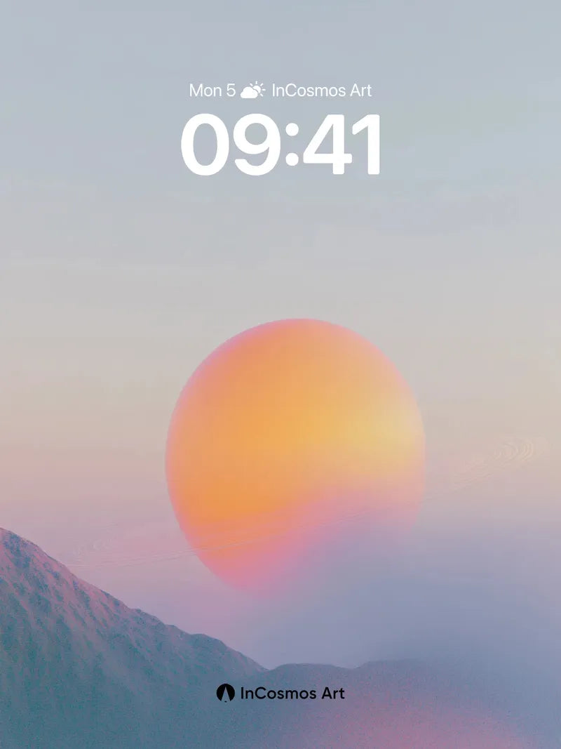 Serenity Horizon Wallpaper with Soft Sun Disc