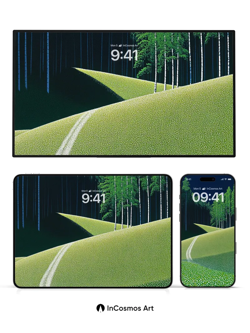 Serenity Path Wallpaper with Dotted Fields