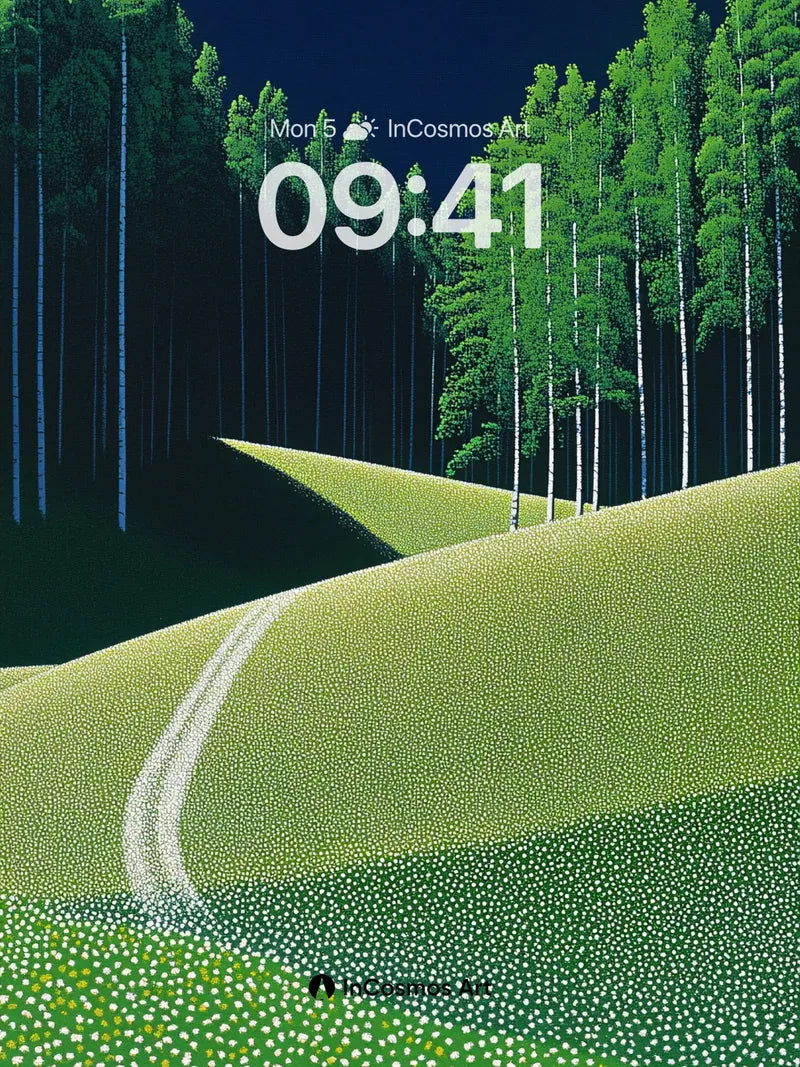 Serenity Path Wallpaper with Dotted Fields