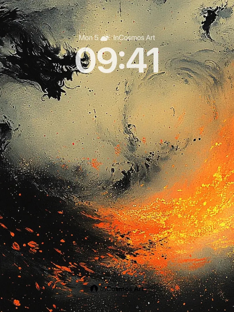 Inferno Dragon Wallpaper with Swirling Embers