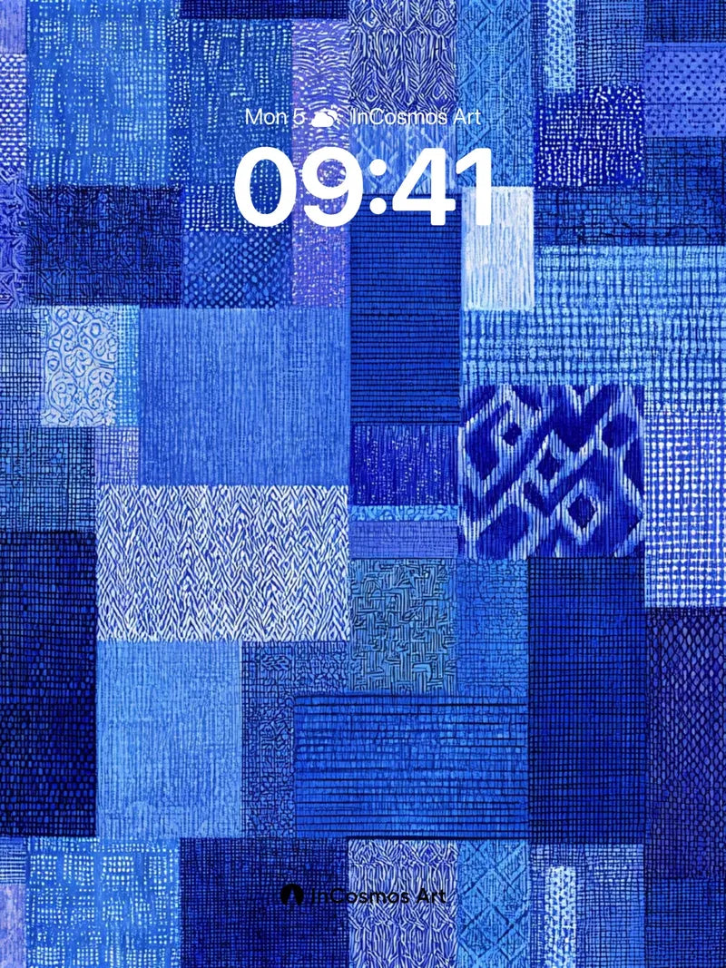 Indigo Tapestry Wallpaper with Hidden Patterns
