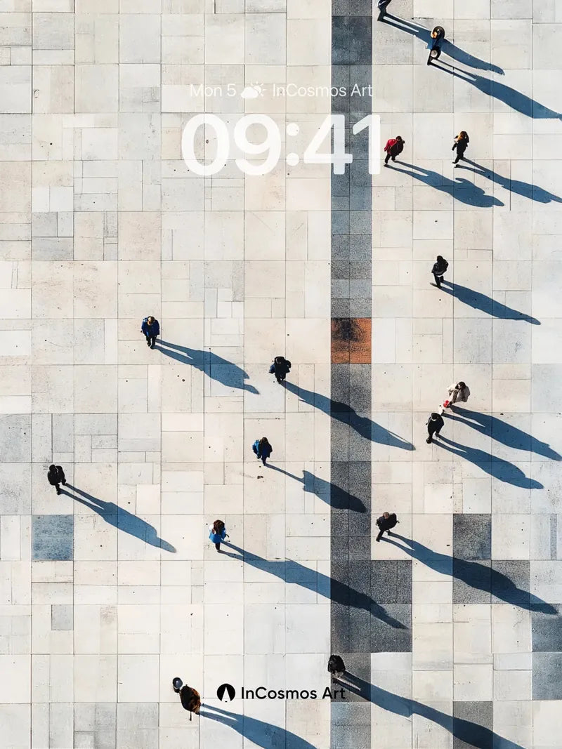 Shadowed Pathways Wallpaper with Silent Walkers