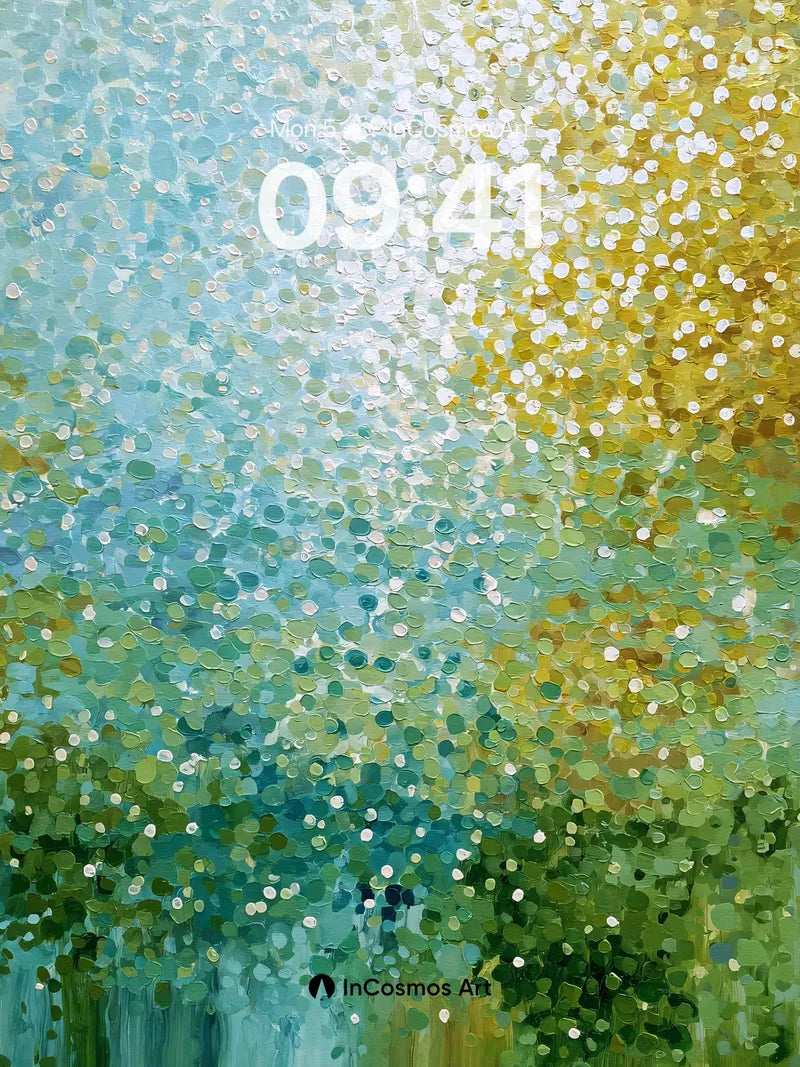 Luminous Dot Field Wallpaper with Golden Haze