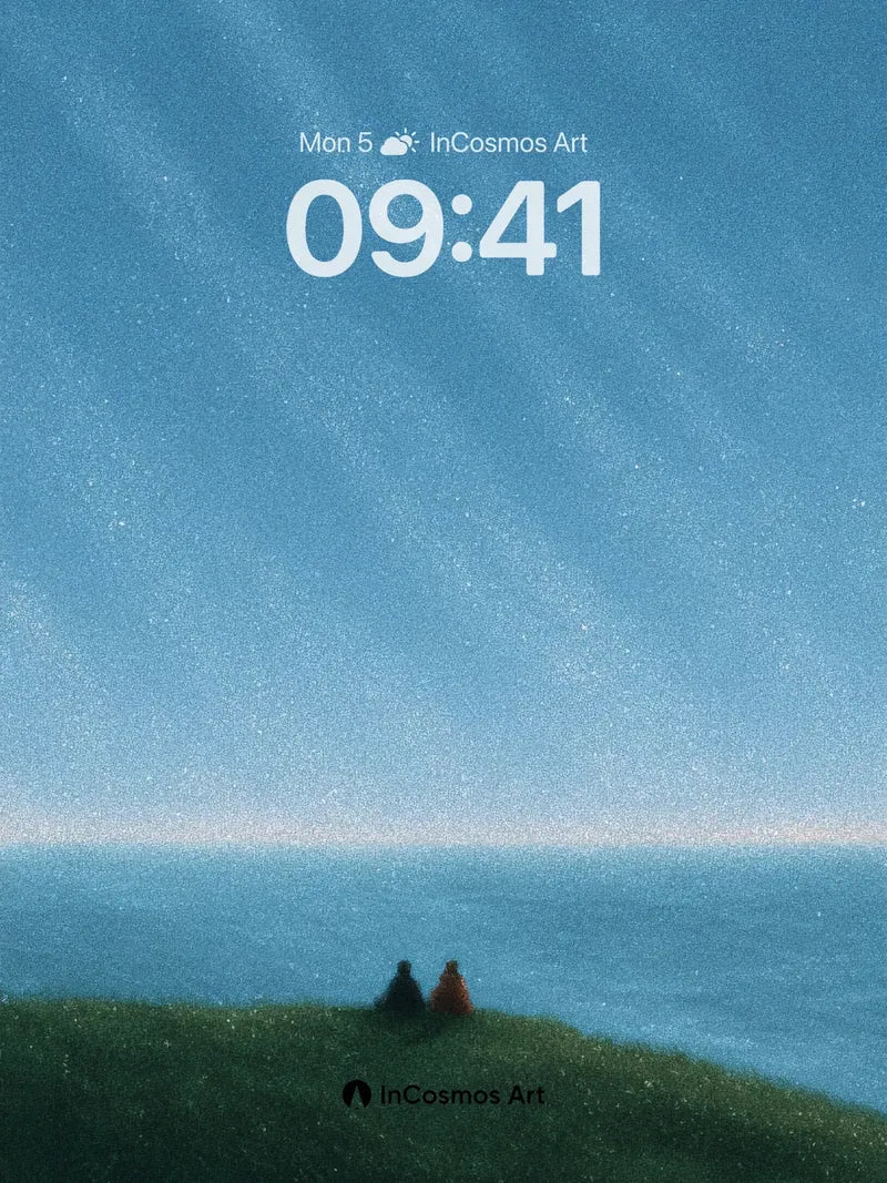 Serenity Horizon Wallpaper with Starlit Sky wallpaper for iPhone, iPad & Mac