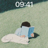 Serenity Reading Wallpaper with Sleeping Cat wallpaper for iPhone, iPad & Mac