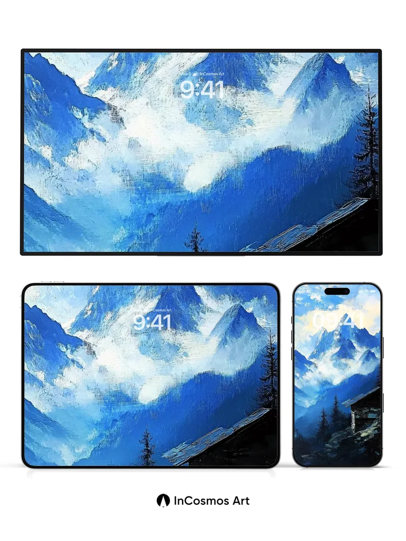 Frost-Crowned Silence Wallpaper with Whispering Pines