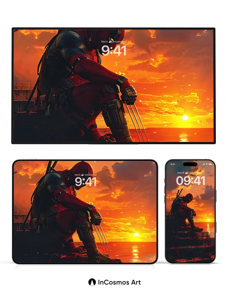 Crimson Solitude Wallpaper with Wolverine's Shadow