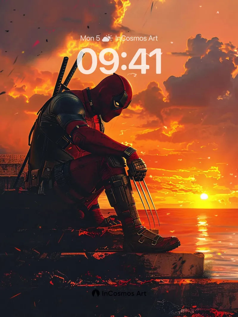 Crimson Solitude Wallpaper with Wolverine's Shadow