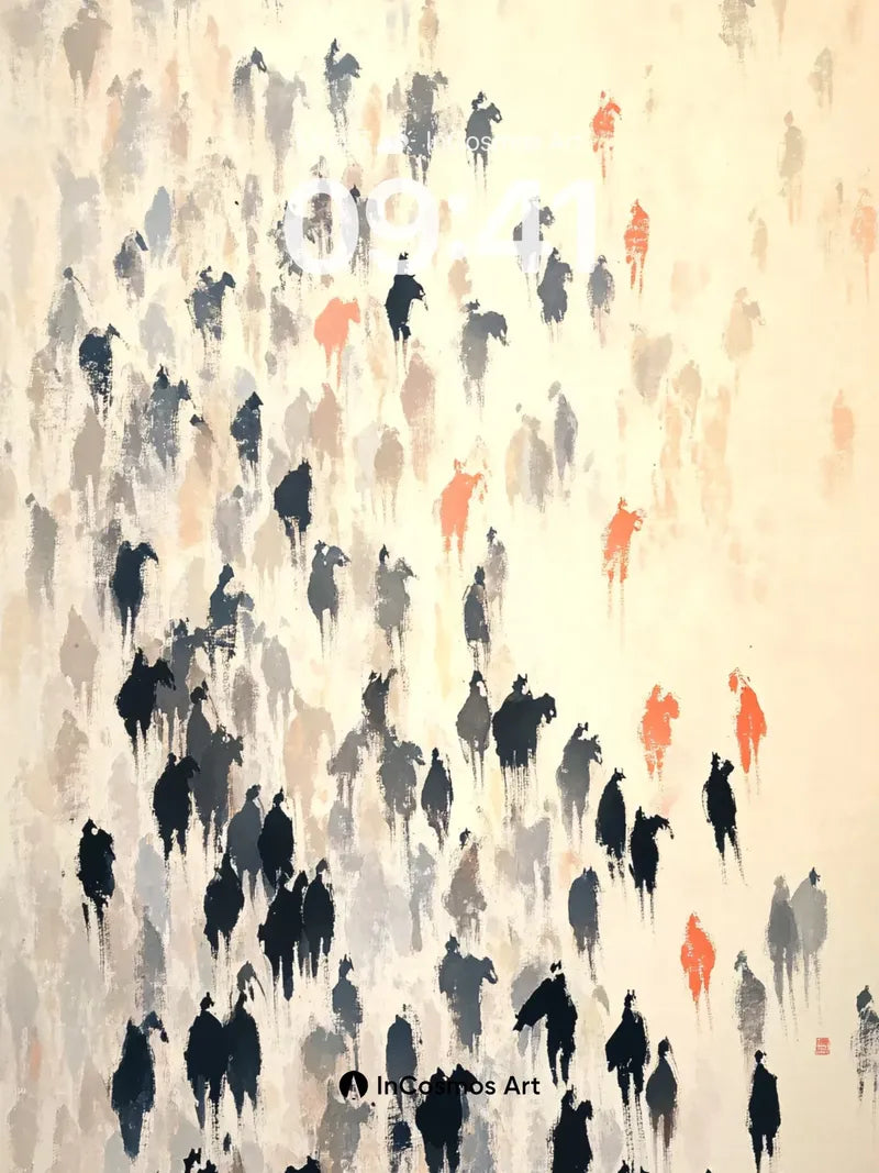 Silhouetted Journey Wallpaper with Distant Orange Sparks