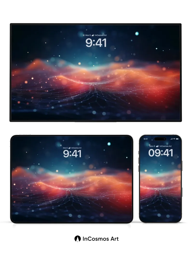 Luminous Web Wallpaper with Cosmic Haze