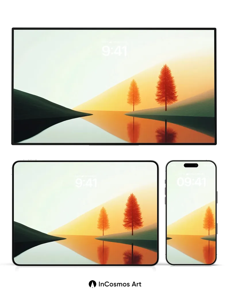 Serene Horizon Wallpaper with Reflective Stillness