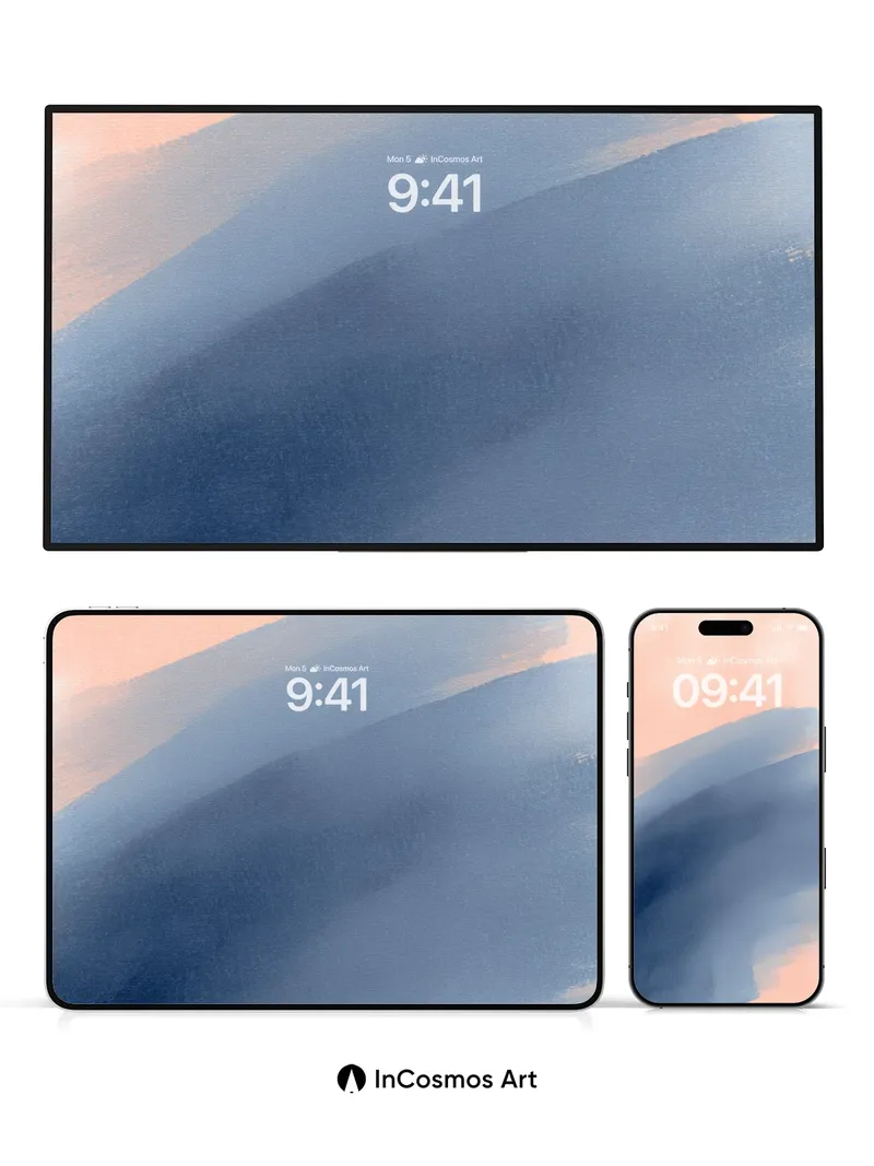 Serene Blue Gradient Wallpaper with Soft Haze