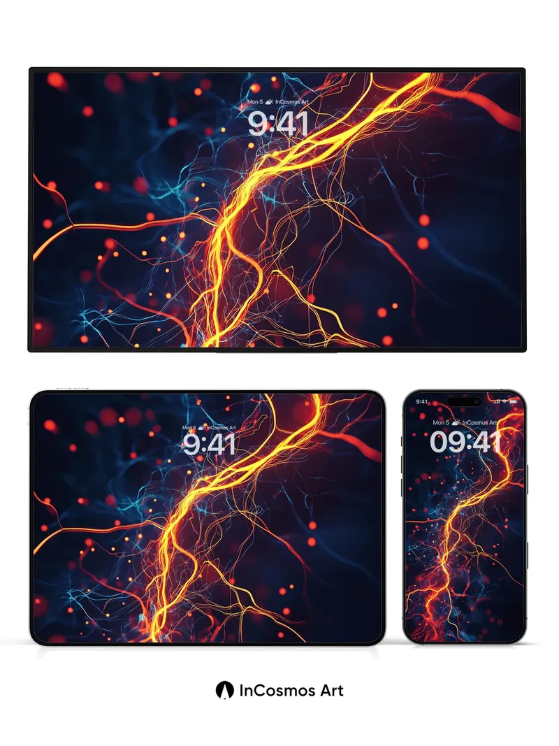 Furious Plasma Wallpaper with Electric Veins