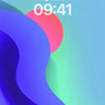 Luminous Wave Wallpaper with Floating Orb wallpaper for iPhone, iPad & Mac