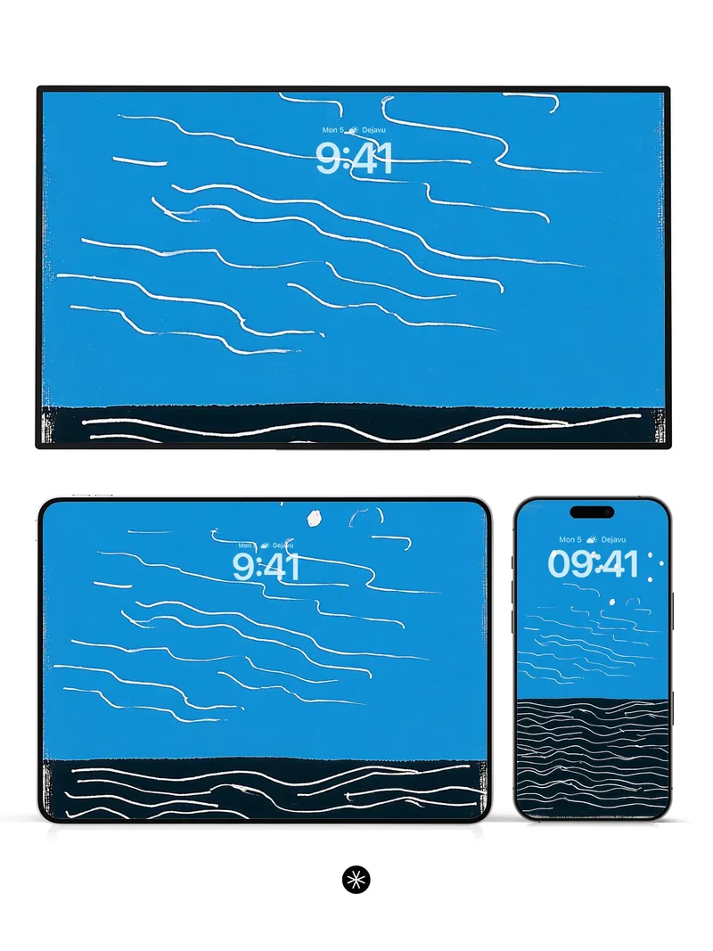 Serene Oceanic Duality Minimalist Wallpaper