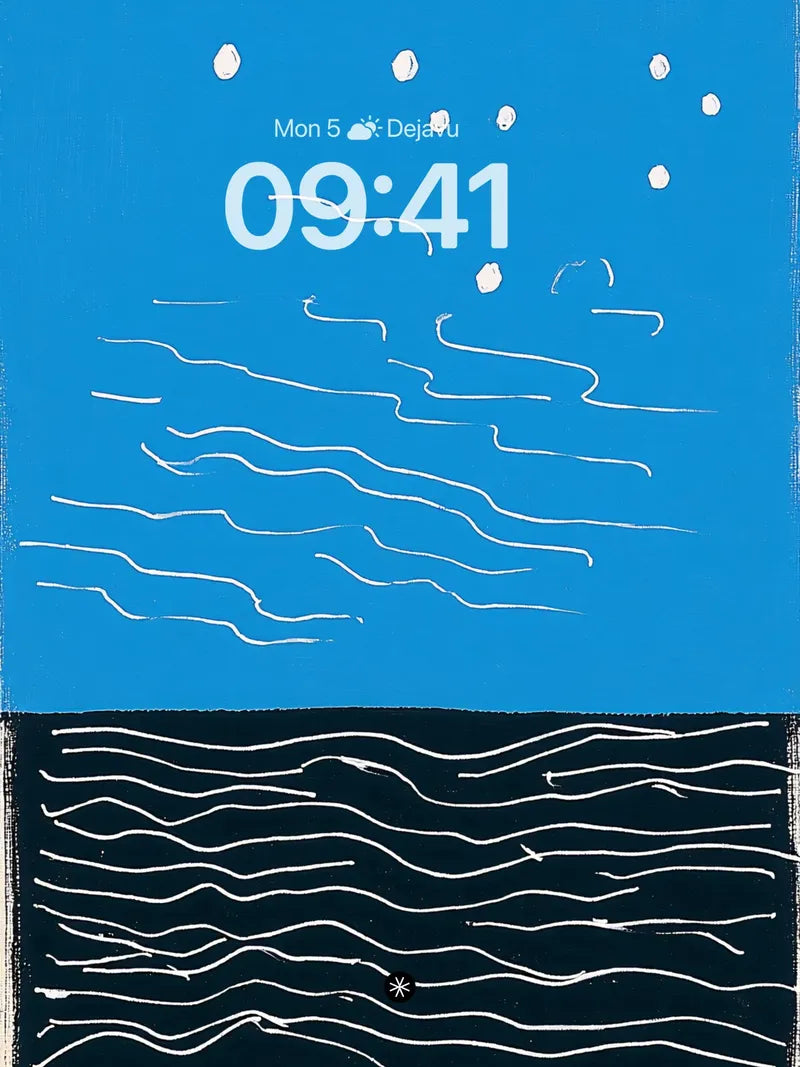 Serene Oceanic Duality Minimalist Wallpaper wallpaper for iPhone, iPad & Mac