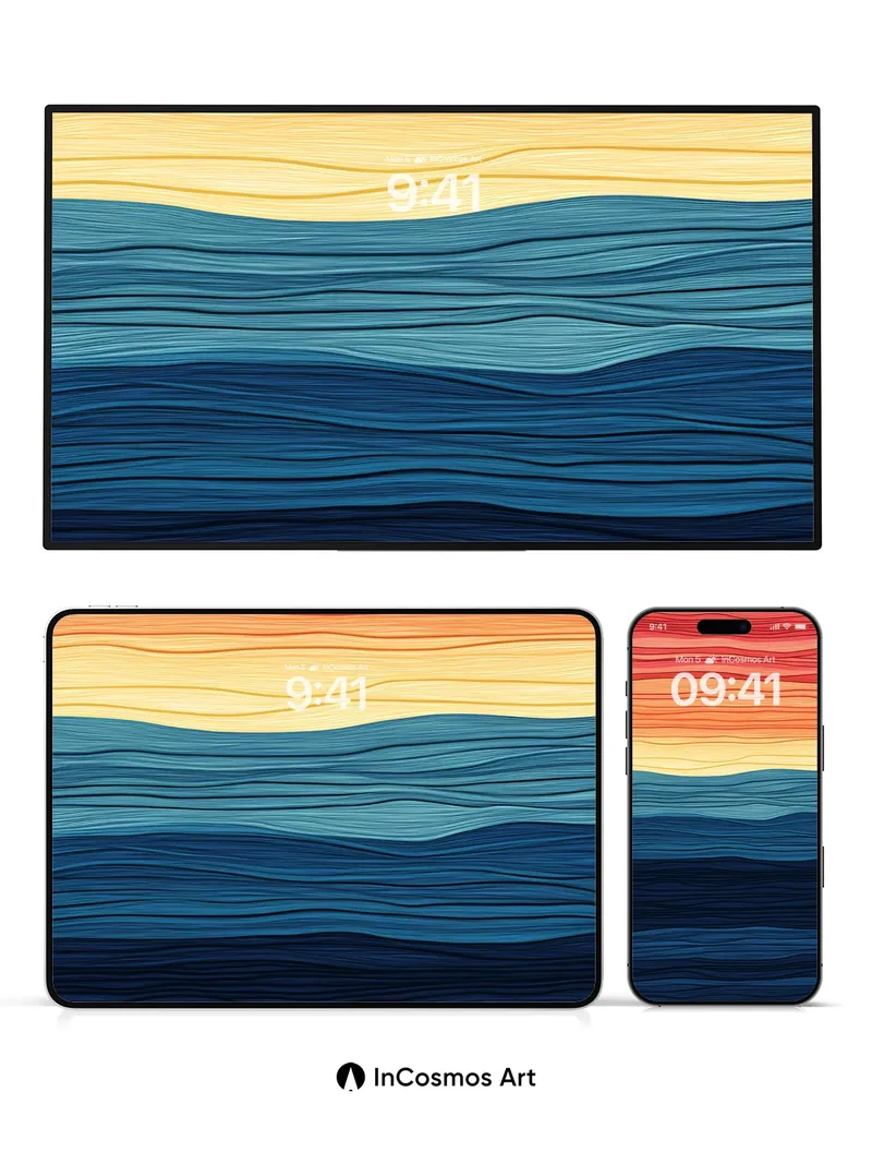 Serenity Horizon Wallpaper with Woven Light