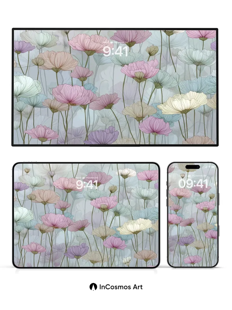 Soft Hush Floral Wallpaper with Ethereal Petals