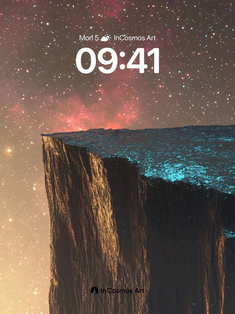 Cosmic Cliff Wallpaper with Starlit Edge wallpaper for iPhone, iPad & Mac