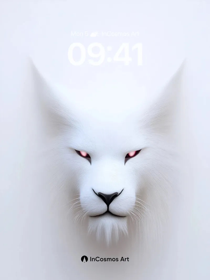 Frost Gaze Wallpaper with Crimson Eyes