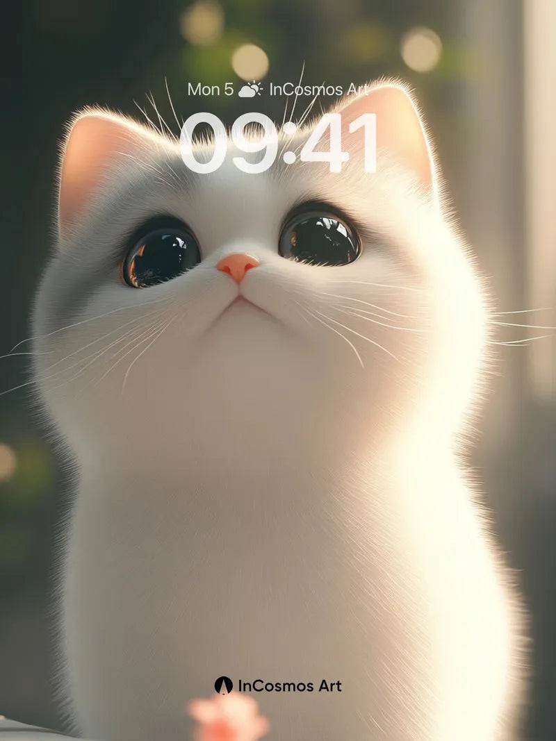 Serene Fluff Wallpaper with Petal Whispers wallpaper for iPhone, iPad & Mac