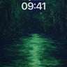 Moonlit Path Wallpaper with Emerald Reflections wallpaper for iPhone, iPad & Mac