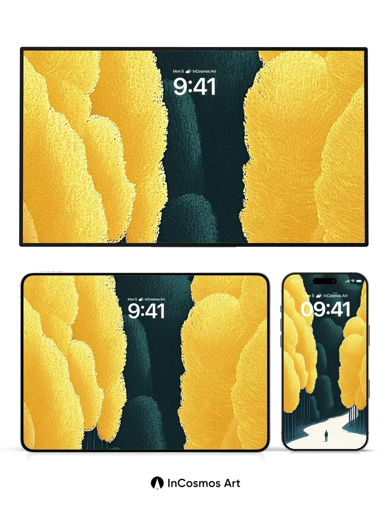 Golden Canopy Wallpaper with Whispering Path