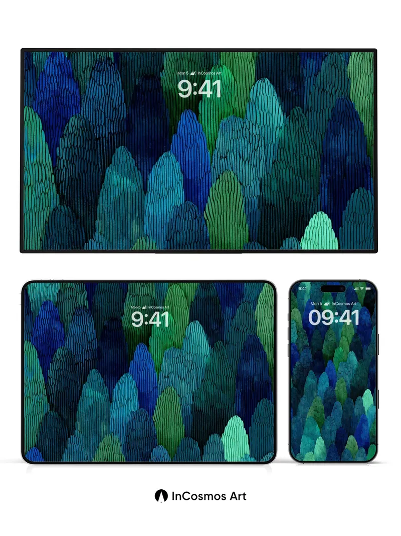 Midnight Pine Forest Wallpaper with Textured Depth