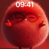 Fuzzy Red Companion Wallpaper with Sunglass Smile wallpaper for iPhone, iPad & Mac