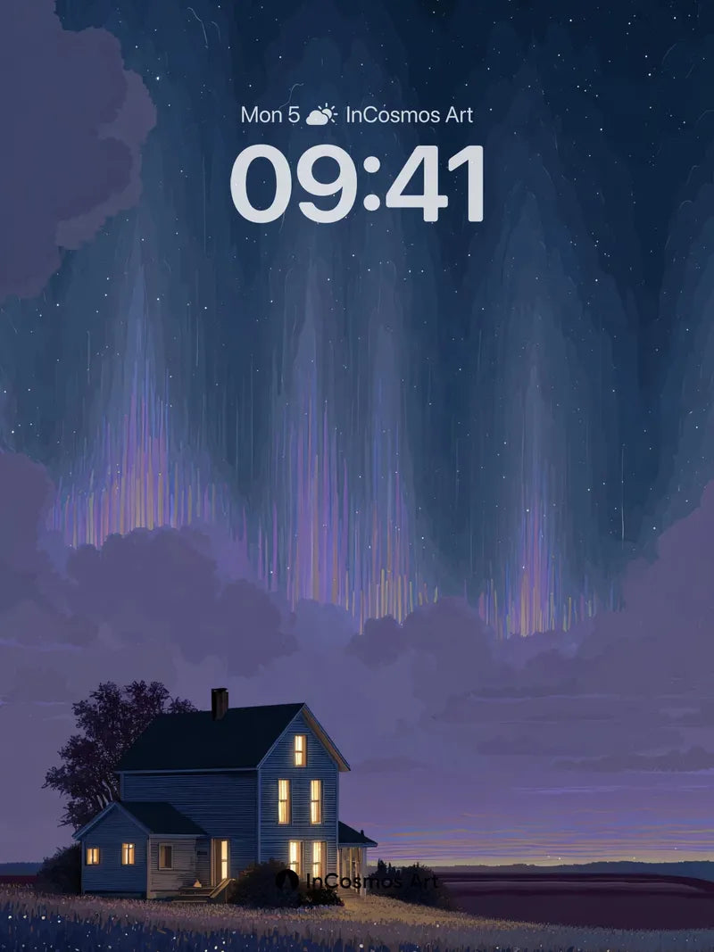 Starry Veil Wallpaper with Northern Lights wallpaper for iPhone, iPad & Mac
