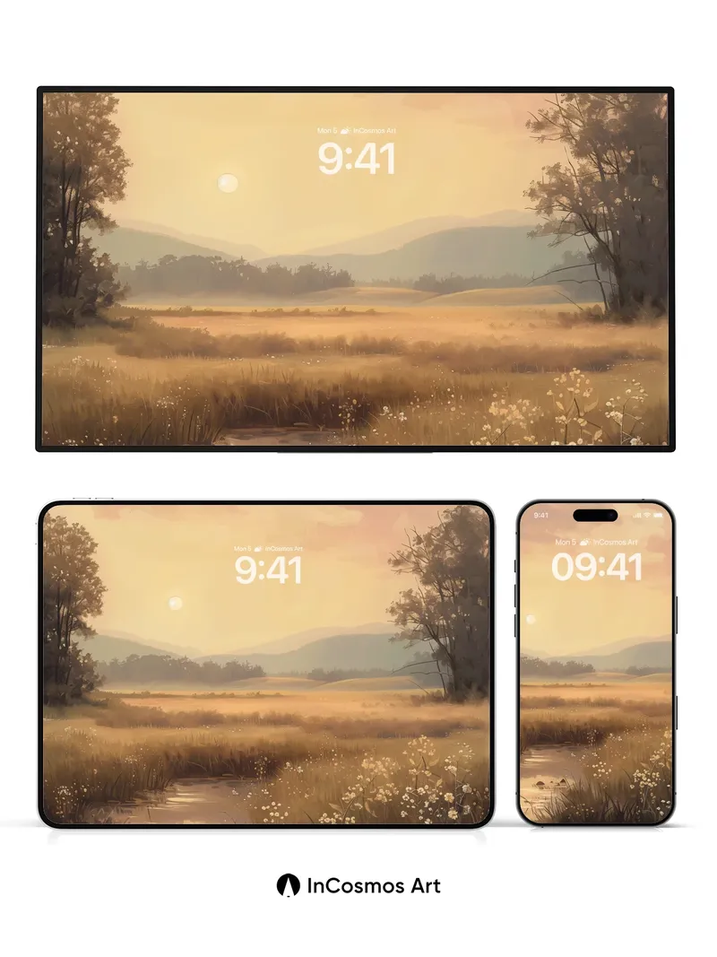 Golden Hush Wallpaper with Dandelion Light