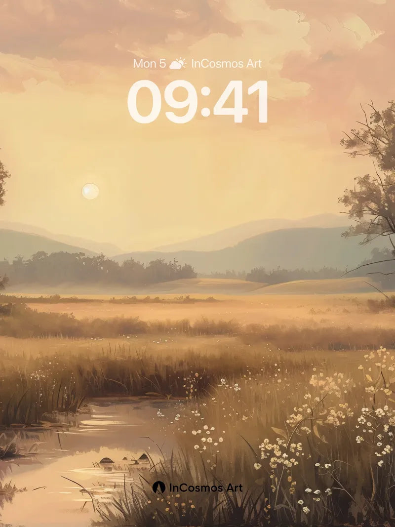 Golden Hush Wallpaper with Dandelion Light