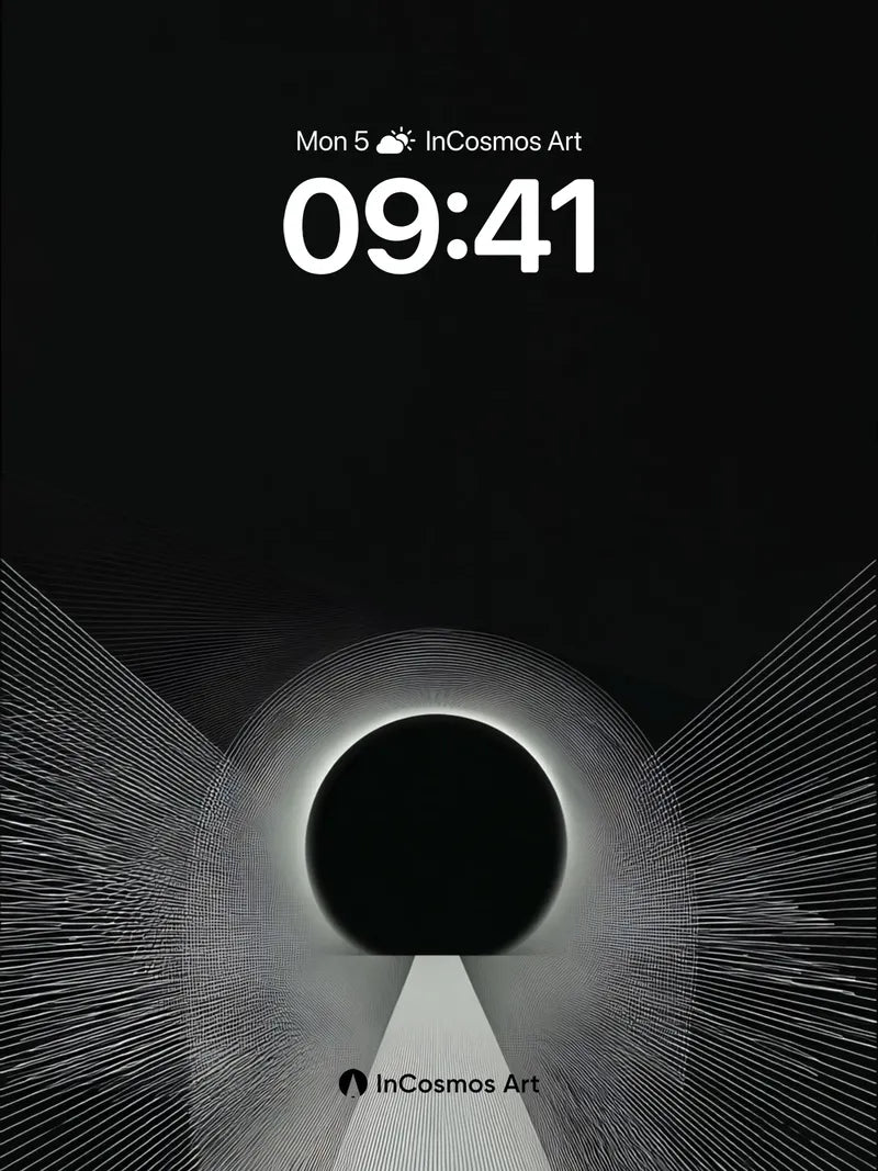 Eclipse Path Wallpaper with Radiant Lines