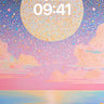 Luminous Moonlit Sea Wallpaper with Polka-Dot Cosmos wallpaper for iPhone, iPad & Mac