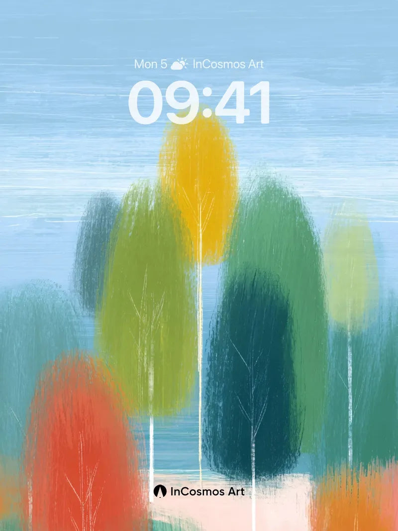 Whispering Canopy Wallpaper with Soft Brushstrokes