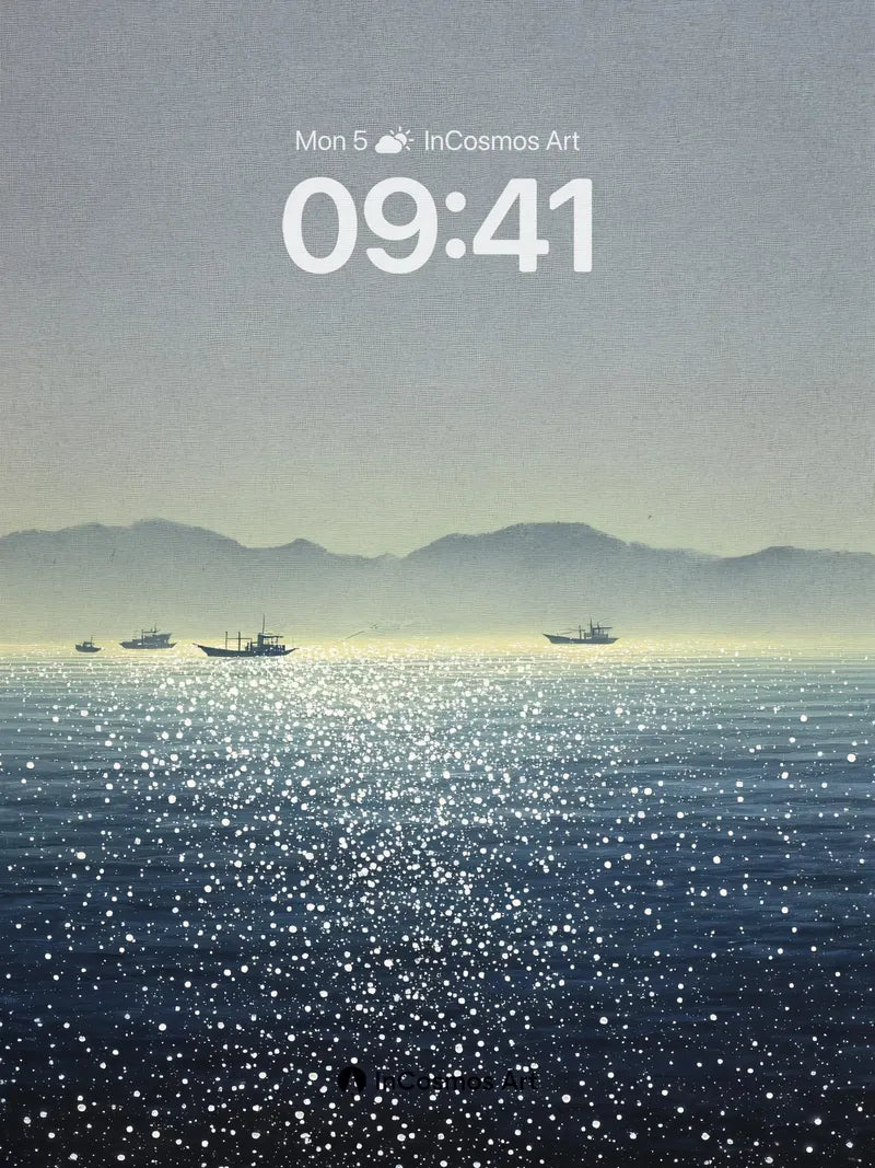 Serenity Sparkle Wallpaper with Distant Vessels