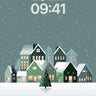 Frost-Kissed Village Wallpaper with Silent Snowfall wallpaper for iPhone, iPad & Mac