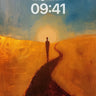 Solitary Path Wallpaper with Golden Horizon wallpaper for iPhone, iPad & Mac