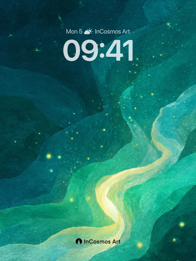 Ethereal River Wallpaper with Luminous Flow wallpaper for iPhone, iPad & Mac