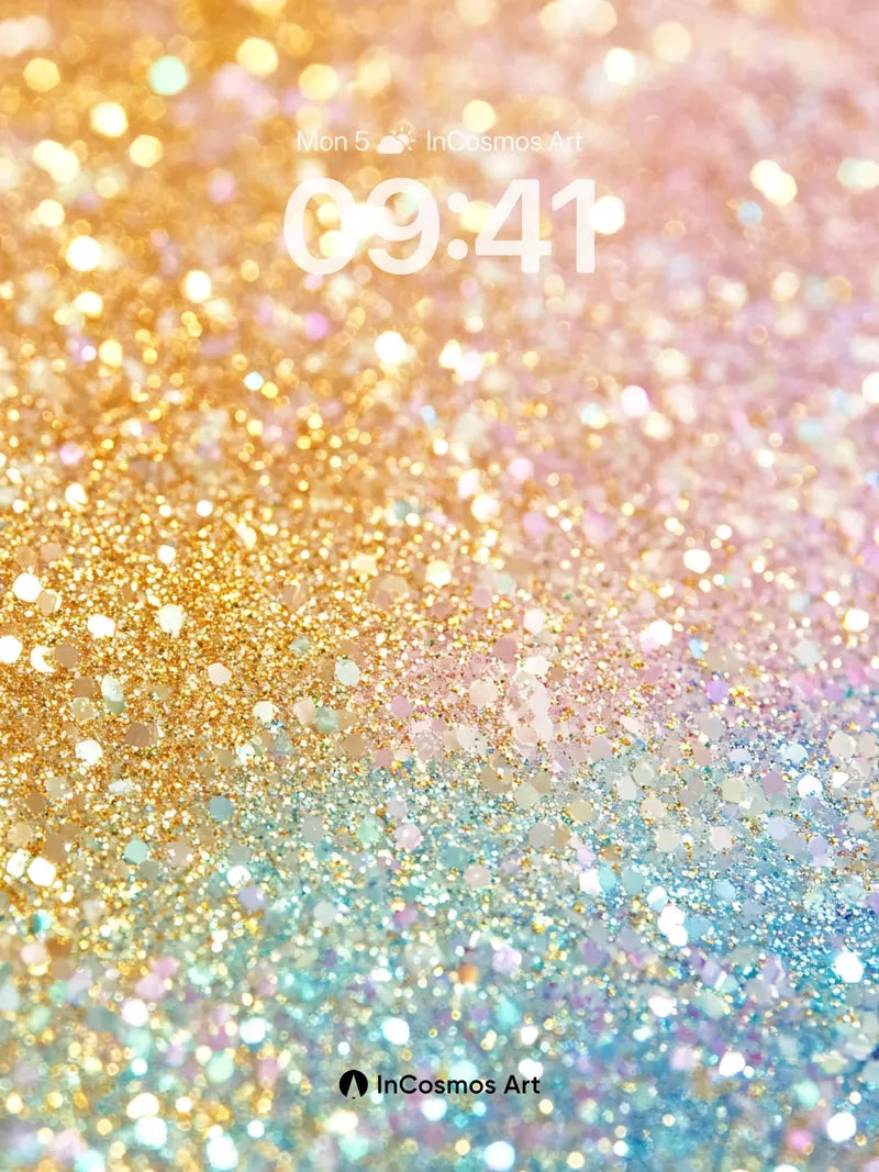 Golden Haze Wallpaper with Iridescent Dust