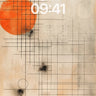 Nostalgic Grid Wallpaper with Orange Sun wallpaper for iPhone, iPad & Mac