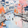 Serene Waterway Wallpaper with Autumn Reflections wallpaper for iPhone, iPad & Mac