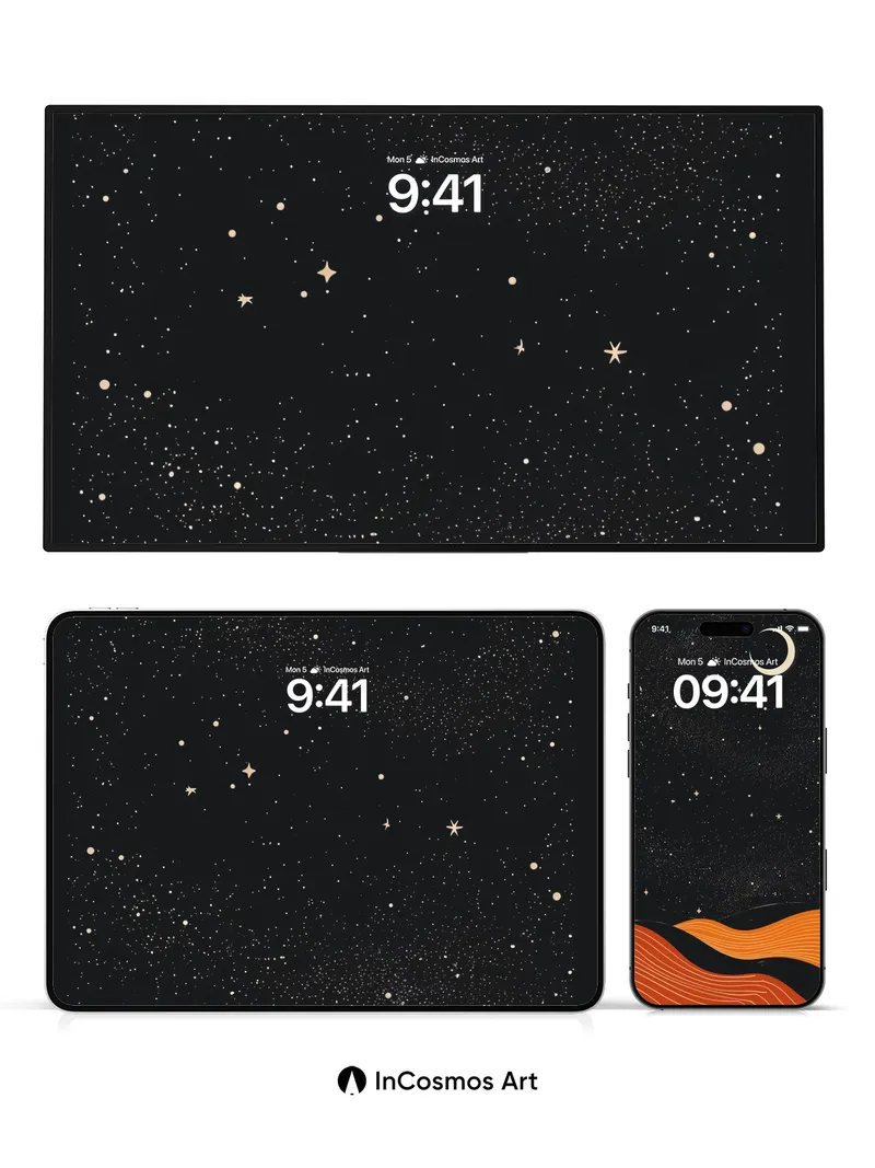 Crescent Hush Wallpaper with Desert Waves