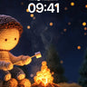 Knitted Nightlight Wallpaper with Starry Forest wallpaper for iPhone, iPad & Mac